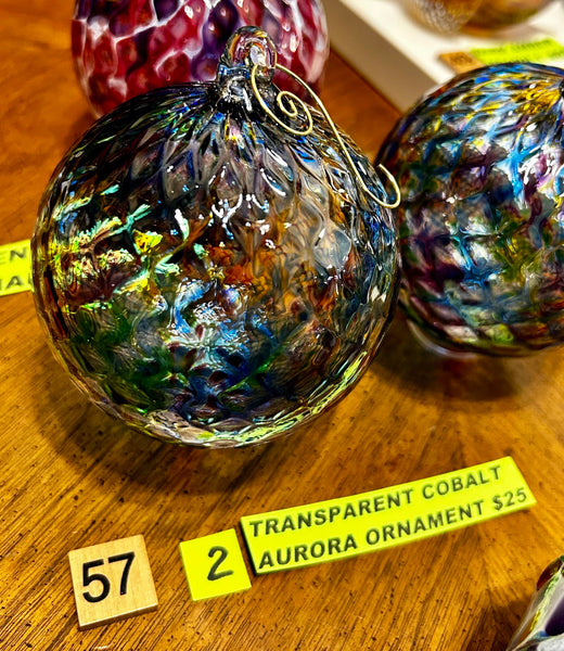 #57 Transparent Cobalt Aurora Ornament- 05/01/2024