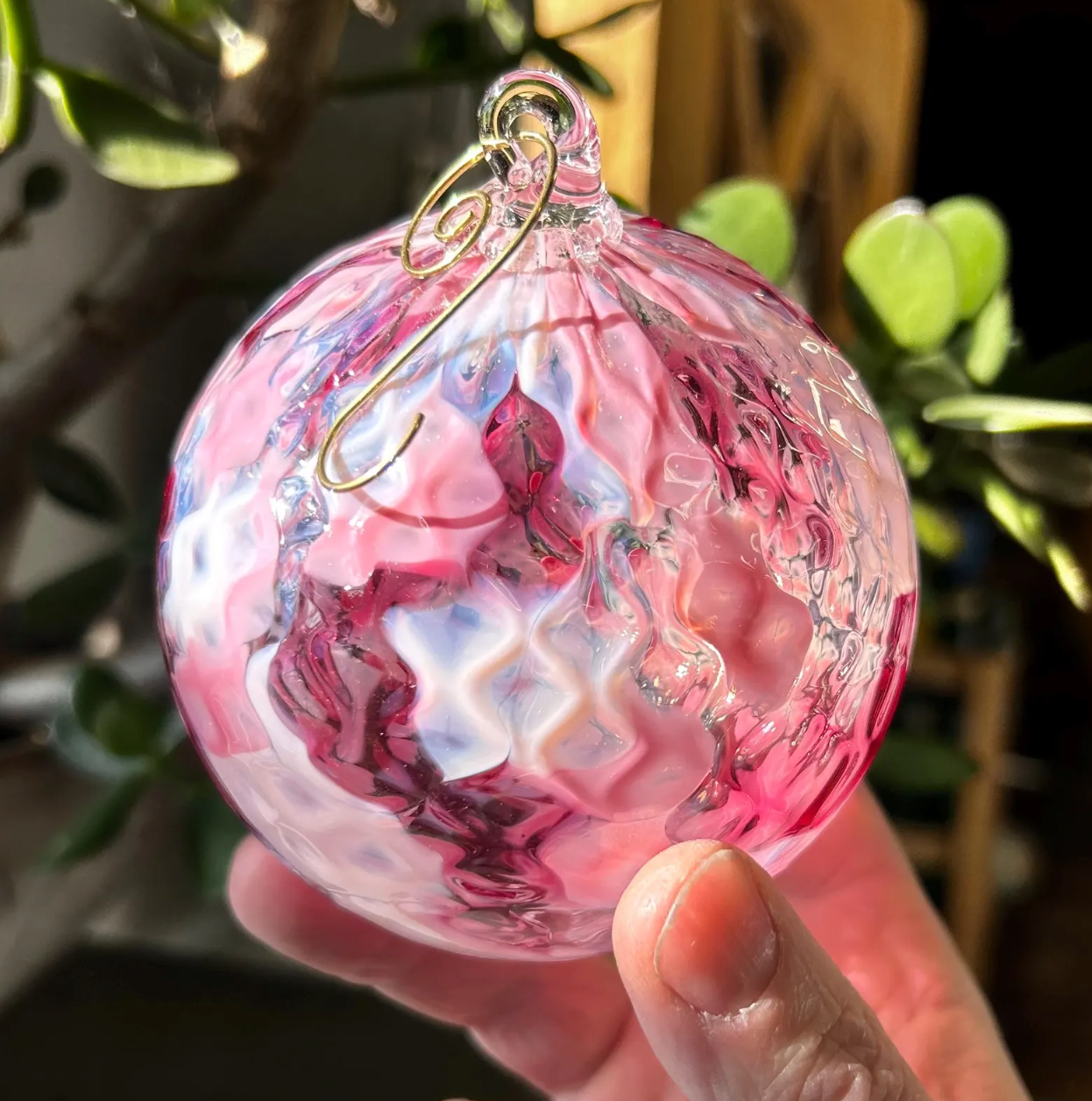 Rose Petal Glass Valentine Ornament