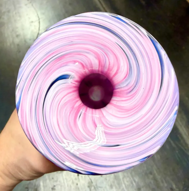 Violet Gemstone Glass Amphora Vase