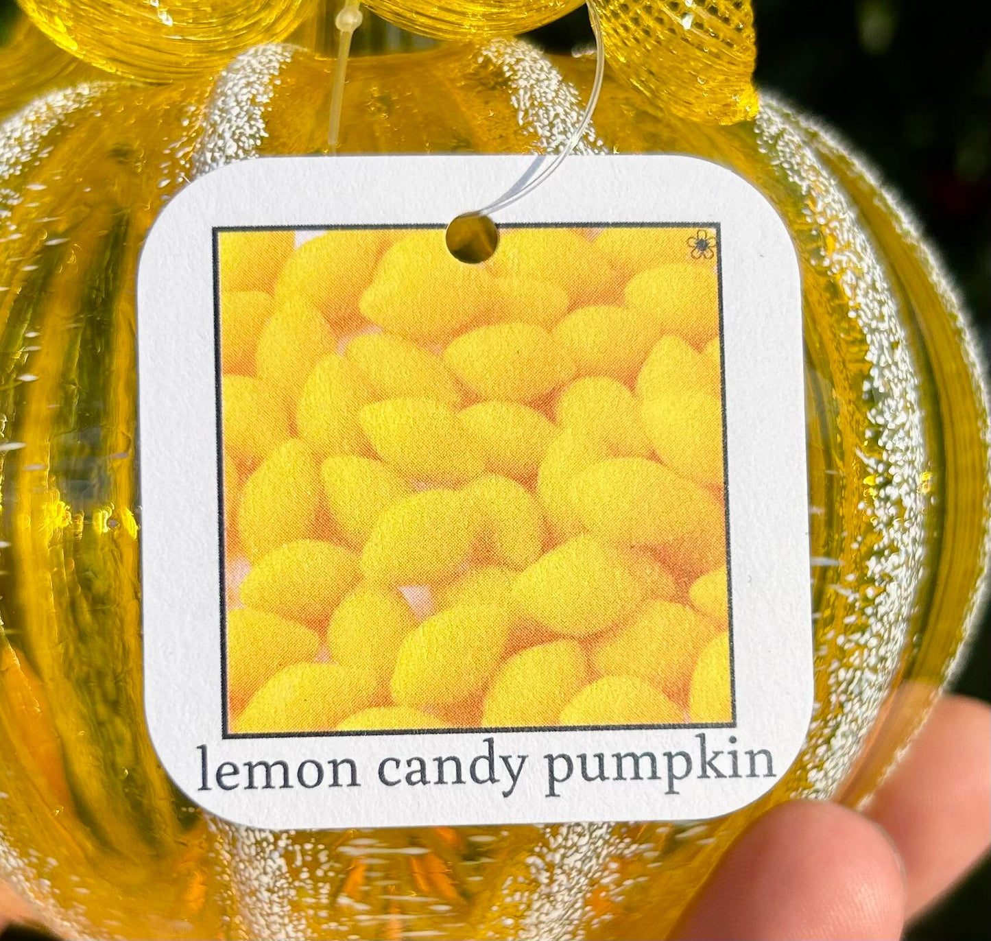 Lemon Candy Glass Pumpkin Gift and Centerpiece 5 1/2"