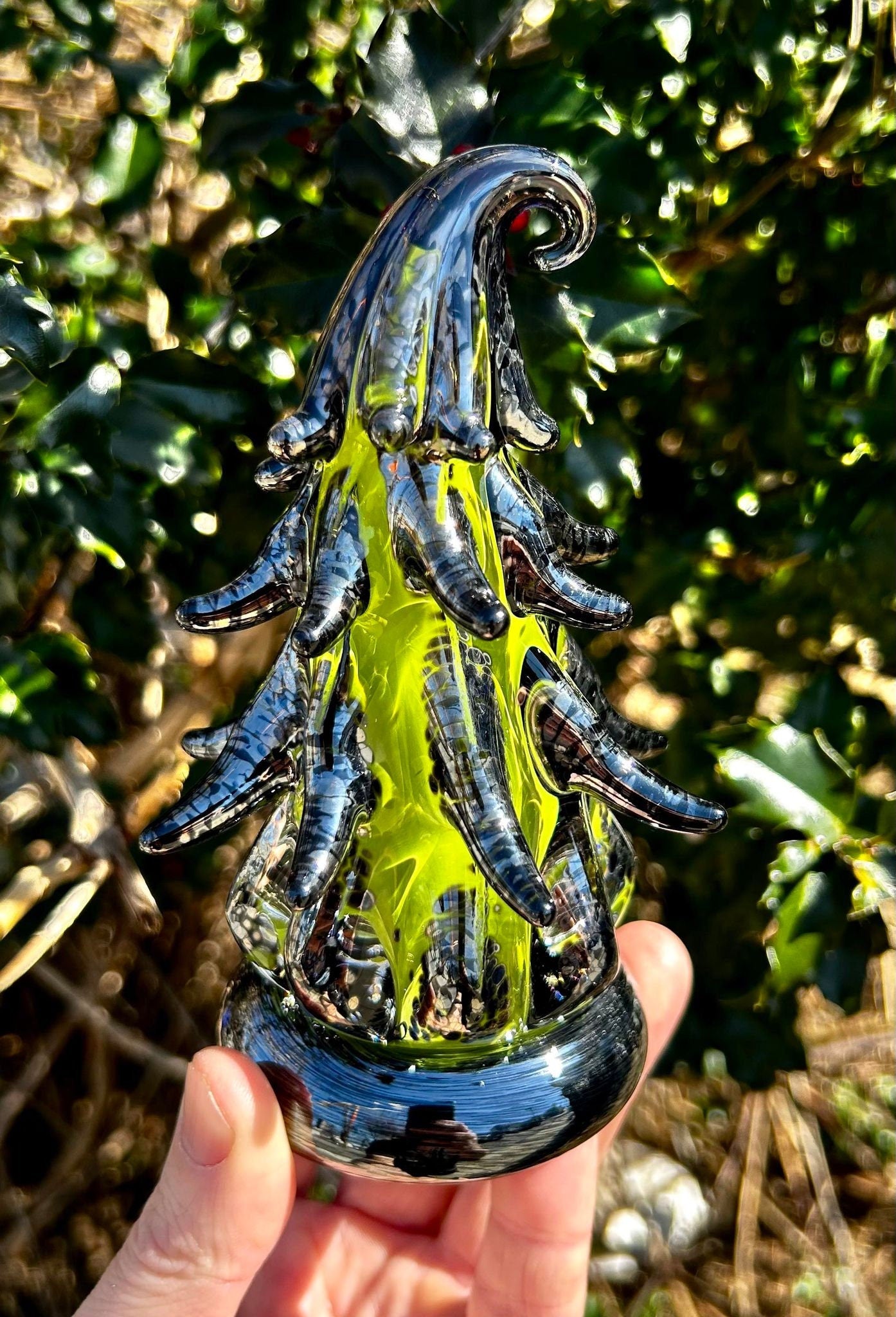 Wicked Witch Tree 5 3/4" Glass Decor Tree (signed by artist!)