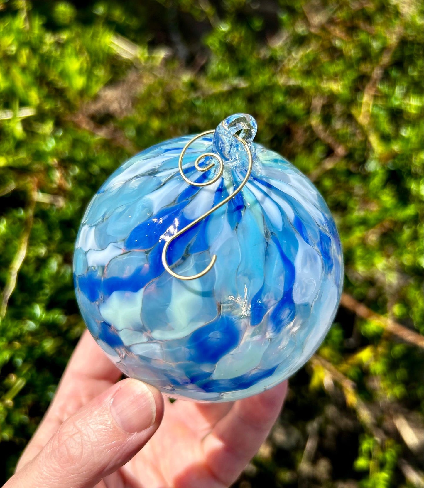 Oceanside 4" Ornament Pineapple Texture with 1 Golden Hook and 1 Storage Box