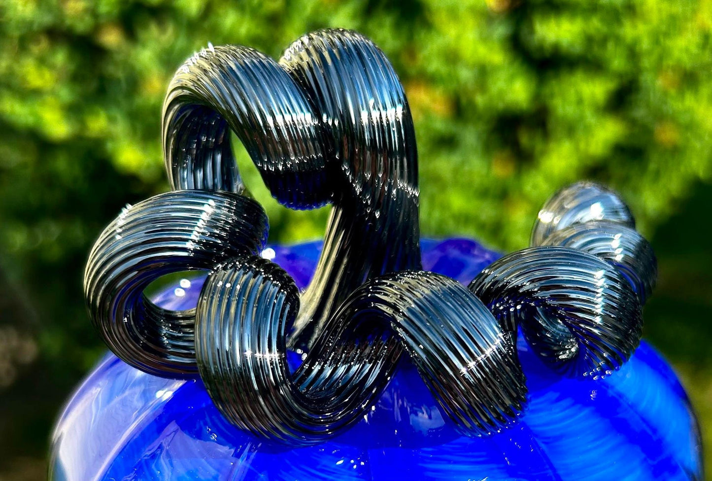 Midnight Waters - Hand Blown Glass Pumpkin Gift and Centerpiece