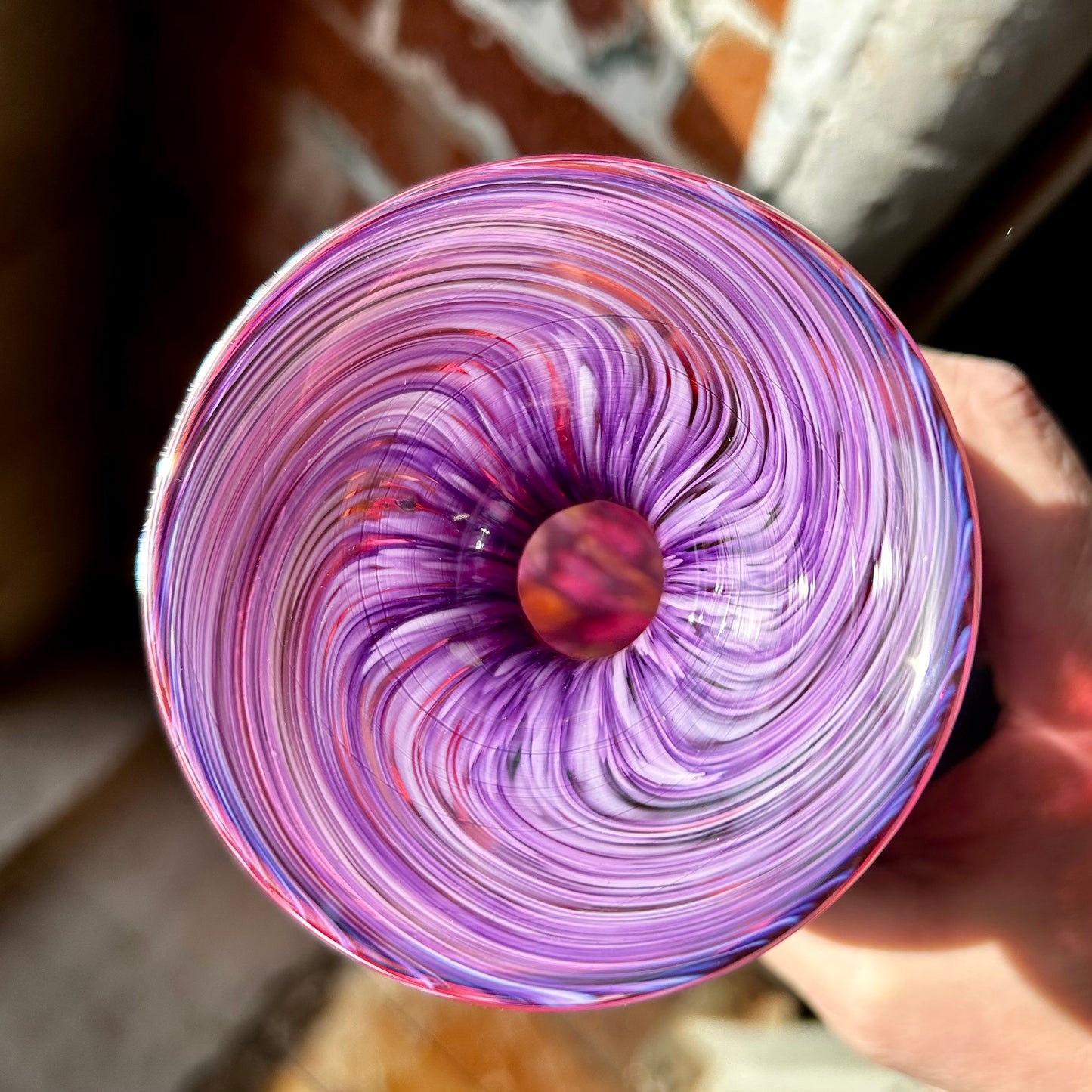 Ruby, Strawberry Blonde & White Handblown Glass Vase - Valentines Day