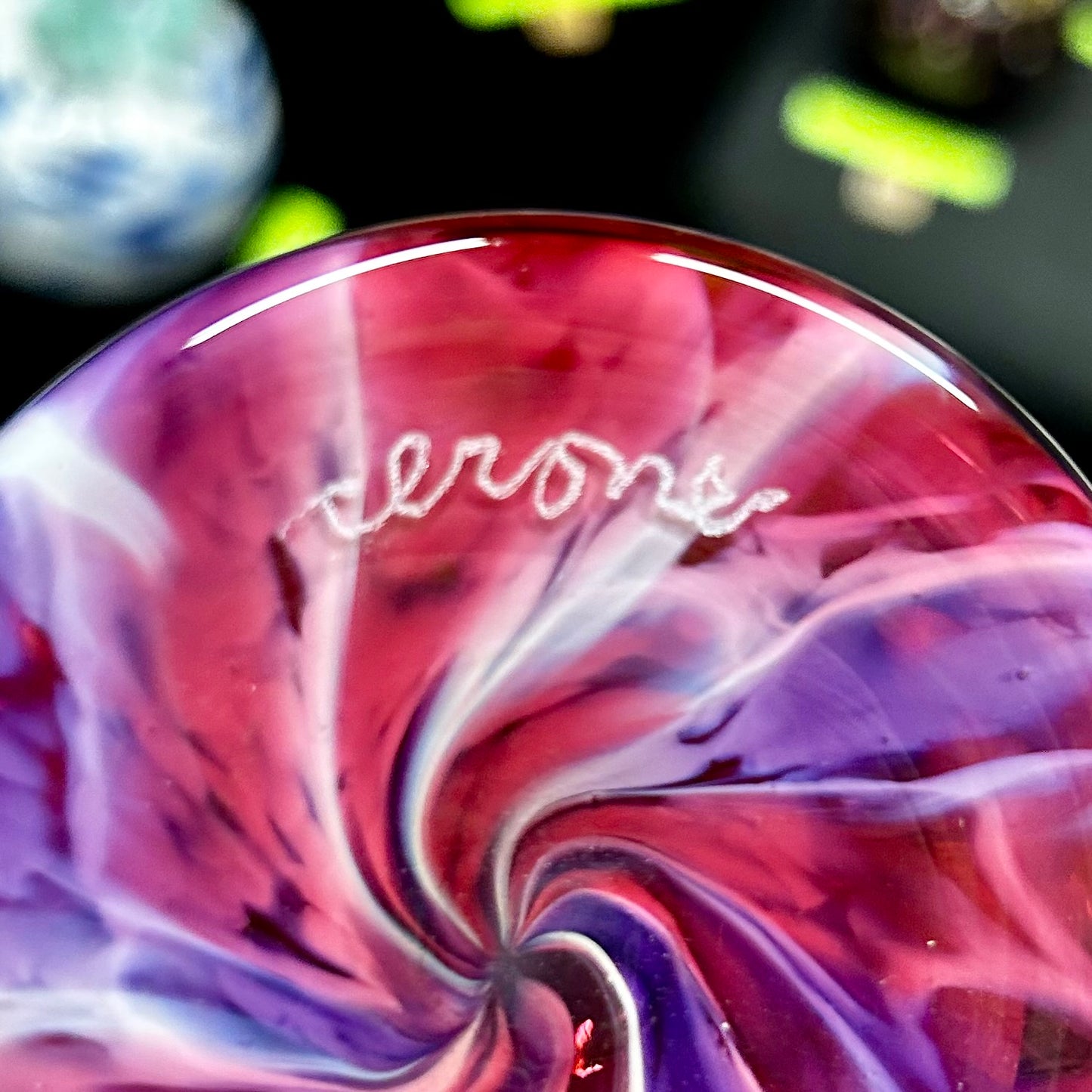 Red, Purple, and White Handblown Glass Vase - Valentines Day
