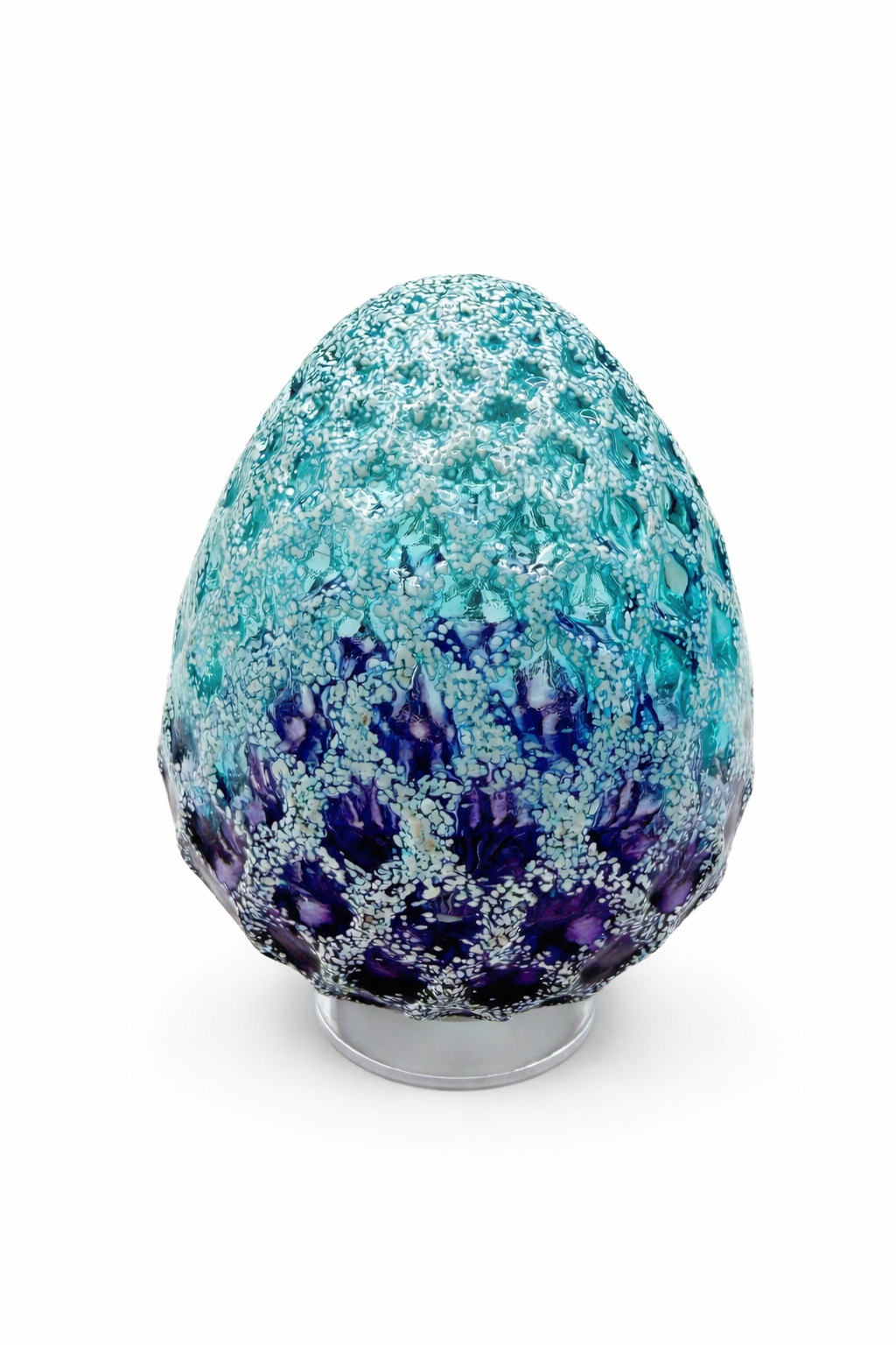 Violet and Teal Angel Lace Easter Egg