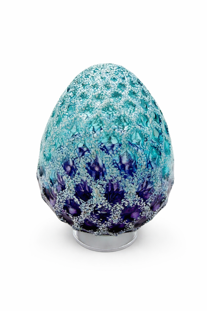 Violet and Teal Angel Lace Easter Egg