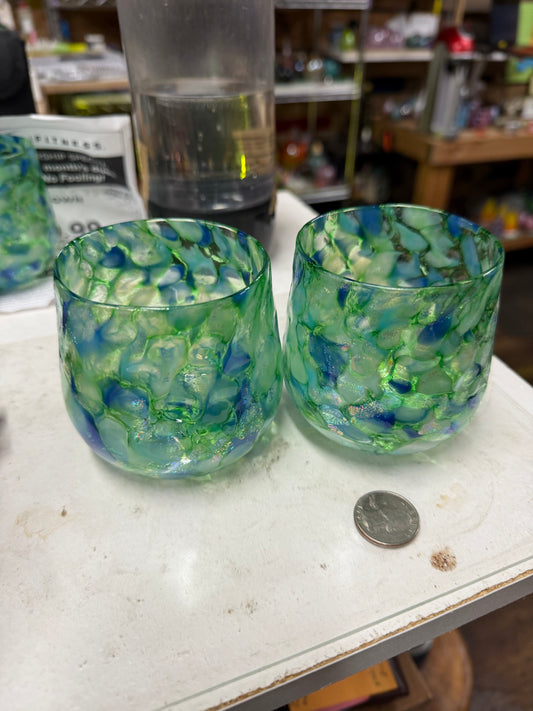CUSTOM - Janet Whitehouse Two Dichroic Seaglass votives - 4/01/2026