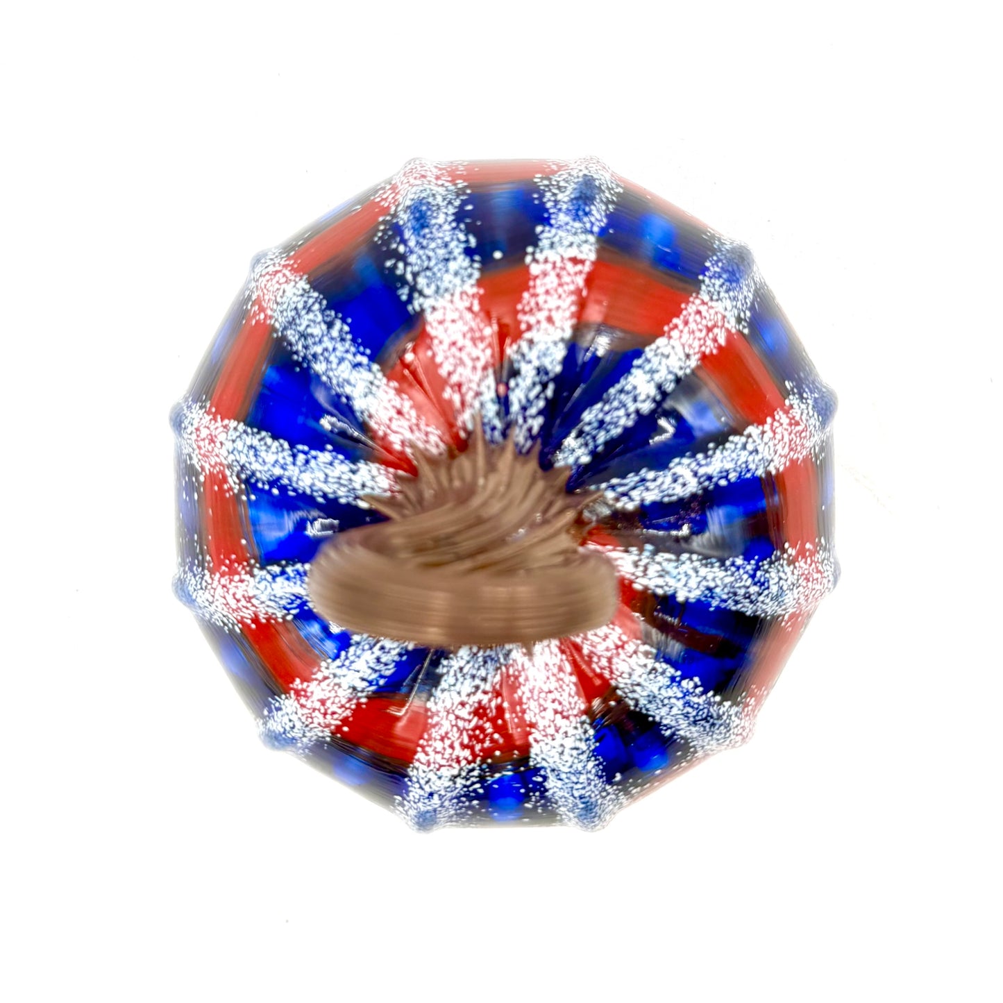 Small Hand Blown Patriotic Glass Pumpkin – USA 250th Anniversary Art Glass Sculpture – Red White Blue Fourth of July Decor