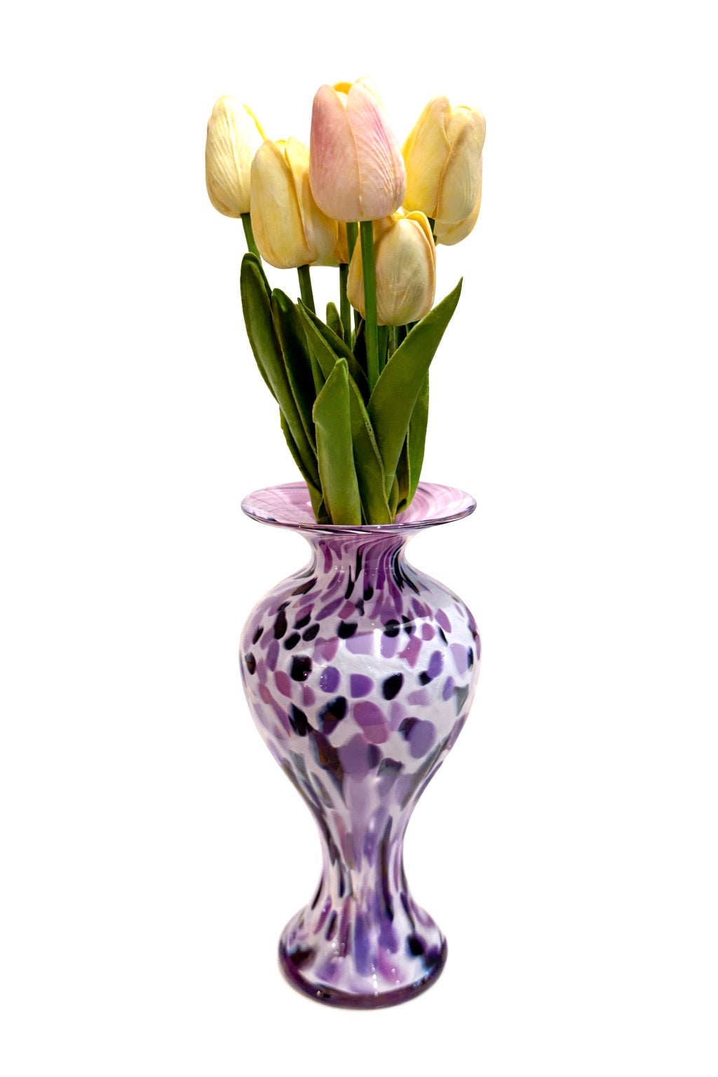 Violet Gemstone Glass Amphora Vase