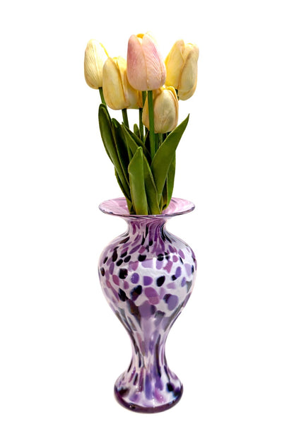 Violet Gemstone Glass Amphora Vase