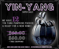 Yin Yang Glass Pumpkin Sale! (12 Available)