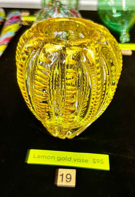 #19 Lemon Gold Vase-  4/30/25