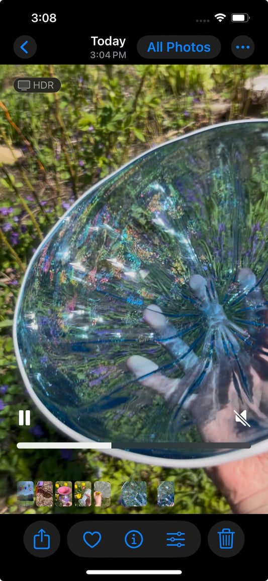 *CUSTOM ORDER* Heather Stone- Dichroic Aquamarine Bowl- 5/14/25 #9881