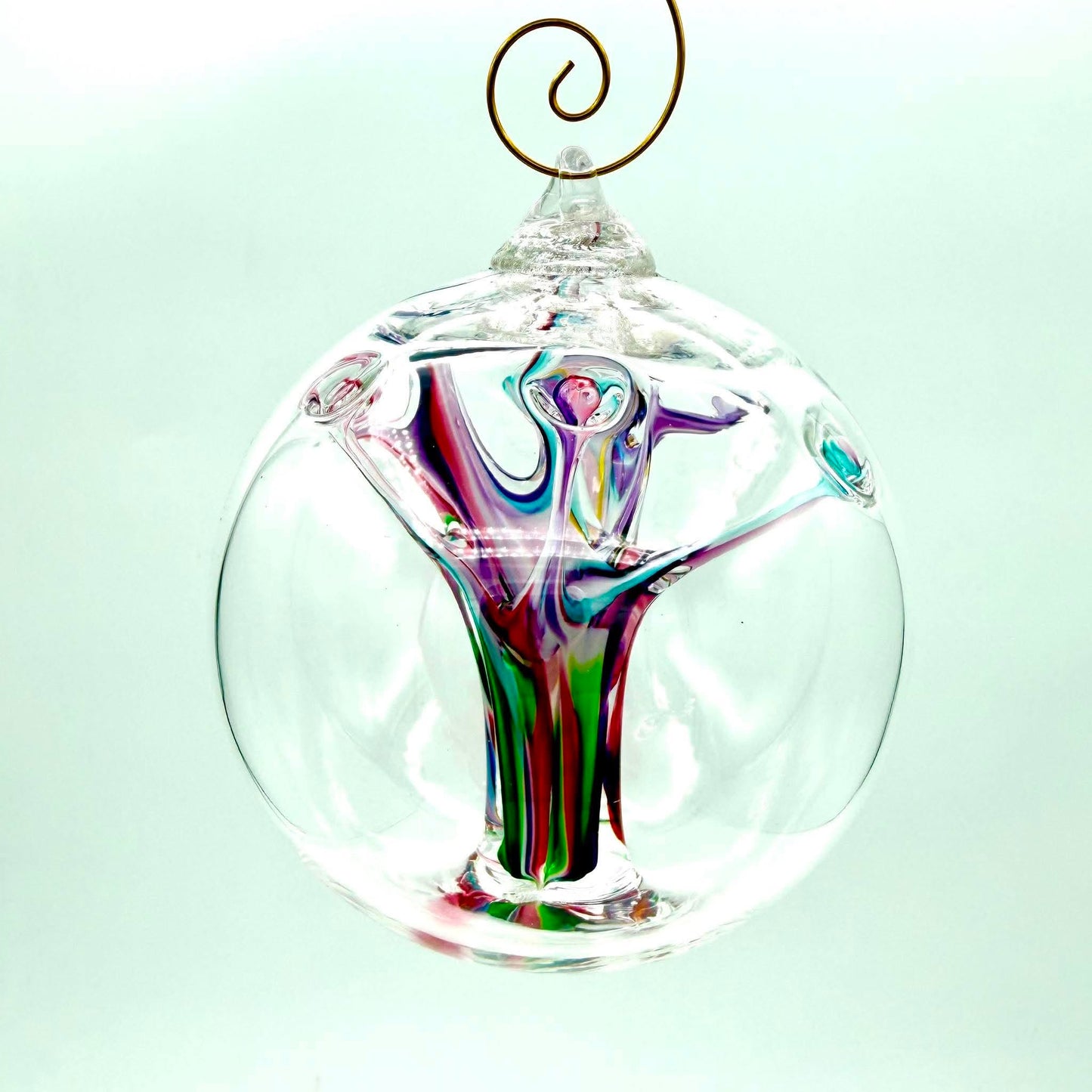 Rainbow Jewel Witch Ball Ornament, Hand Blown Glass Ornament, Colorful Rainbow Suncatcher, Window Hanging Art Glass, Unique Handmade Gift