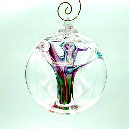 Rainbow Jewel Witch Ball Ornament, Hand Blown Glass Ornament, Colorful Rainbow Suncatcher, Window Hanging Art Glass, Unique Handmade Gift