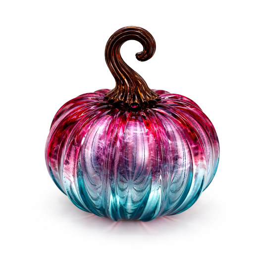 Tourmaline Hand Blown Glass Pumpkin
