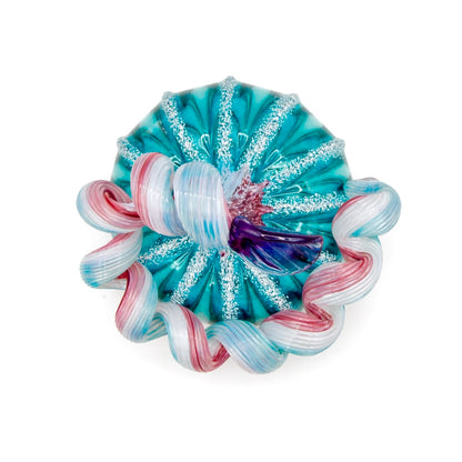 Aqua Snow Handblown Glass Pumpkin - Unique Home Decor