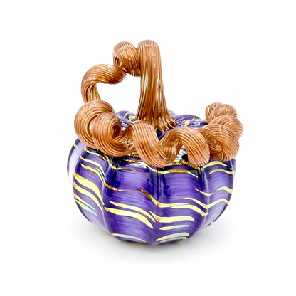Metallic Blackberry Glass Pumpkin
