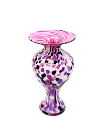 Violet Gemstone Glass Amphora Vase