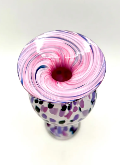 Violet Gemstone Glass Amphora Vase