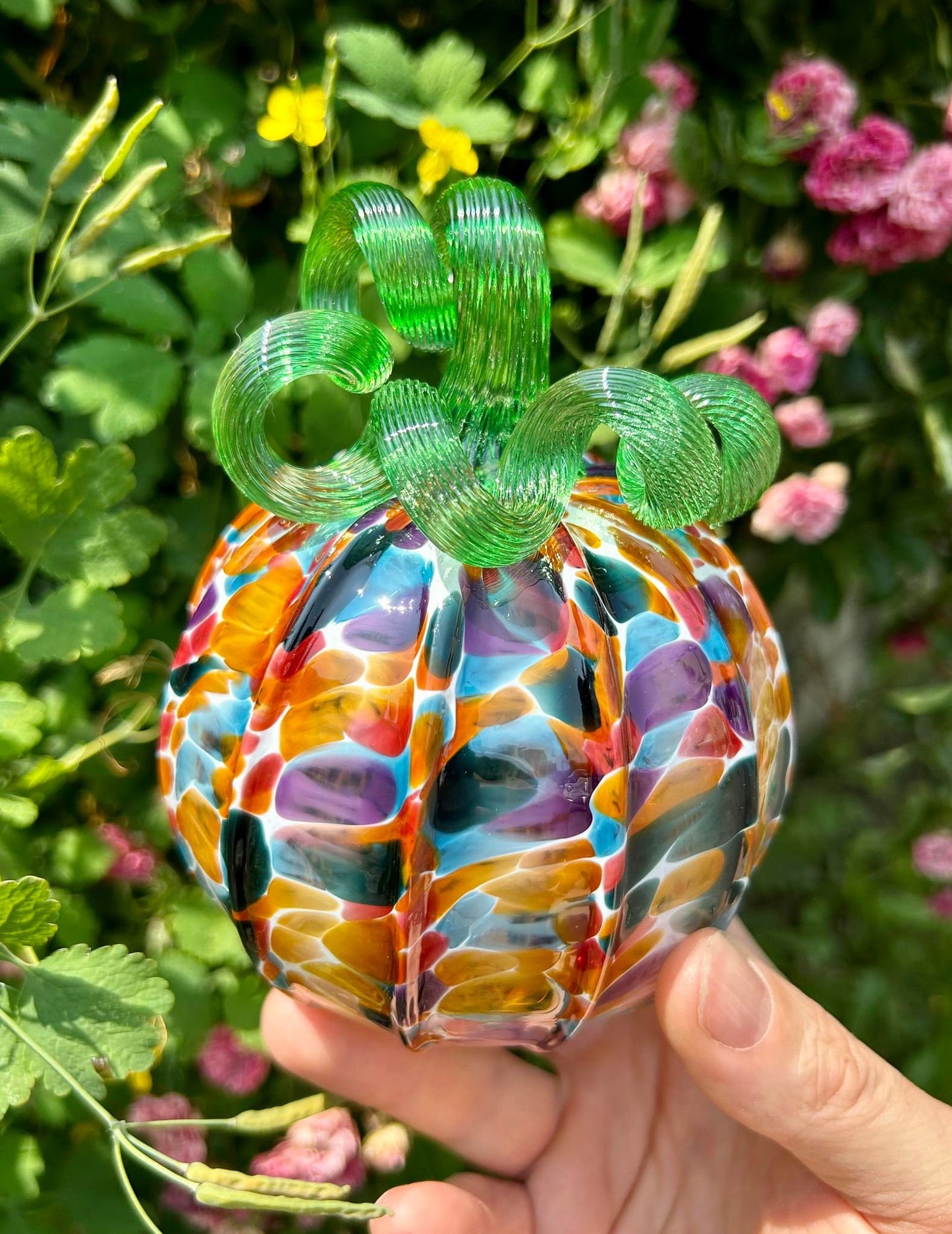 Mango Rainbow Glass Pumpkin Gift and Centerpiece