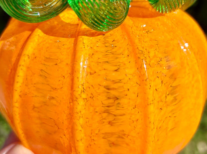 SALE !!! Squat Classic Orange Glass Pumpkin Gift and Centerpiece