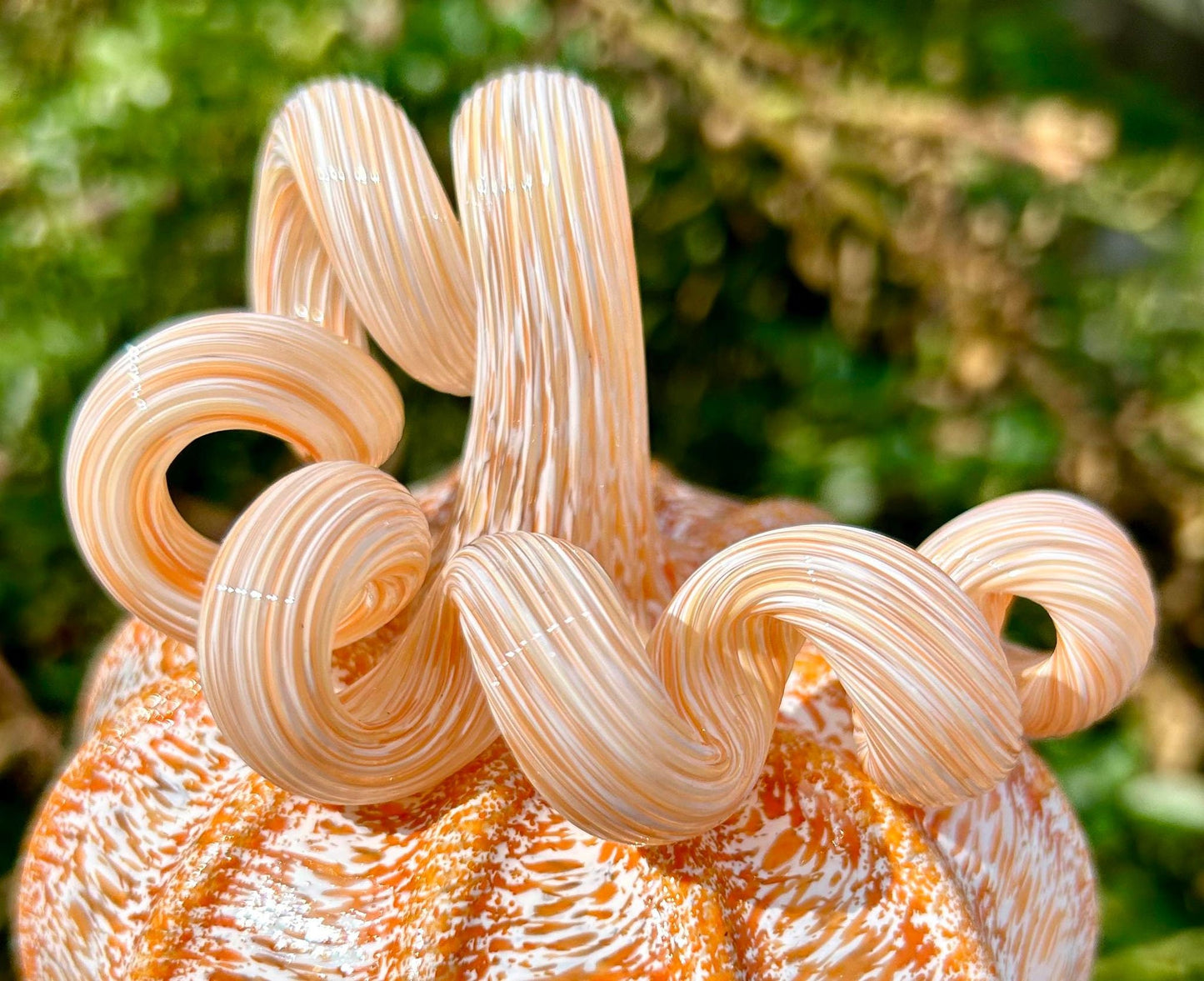 ORANGE CREAMSICLE Glass Pumpkin Gift and Centerpiece