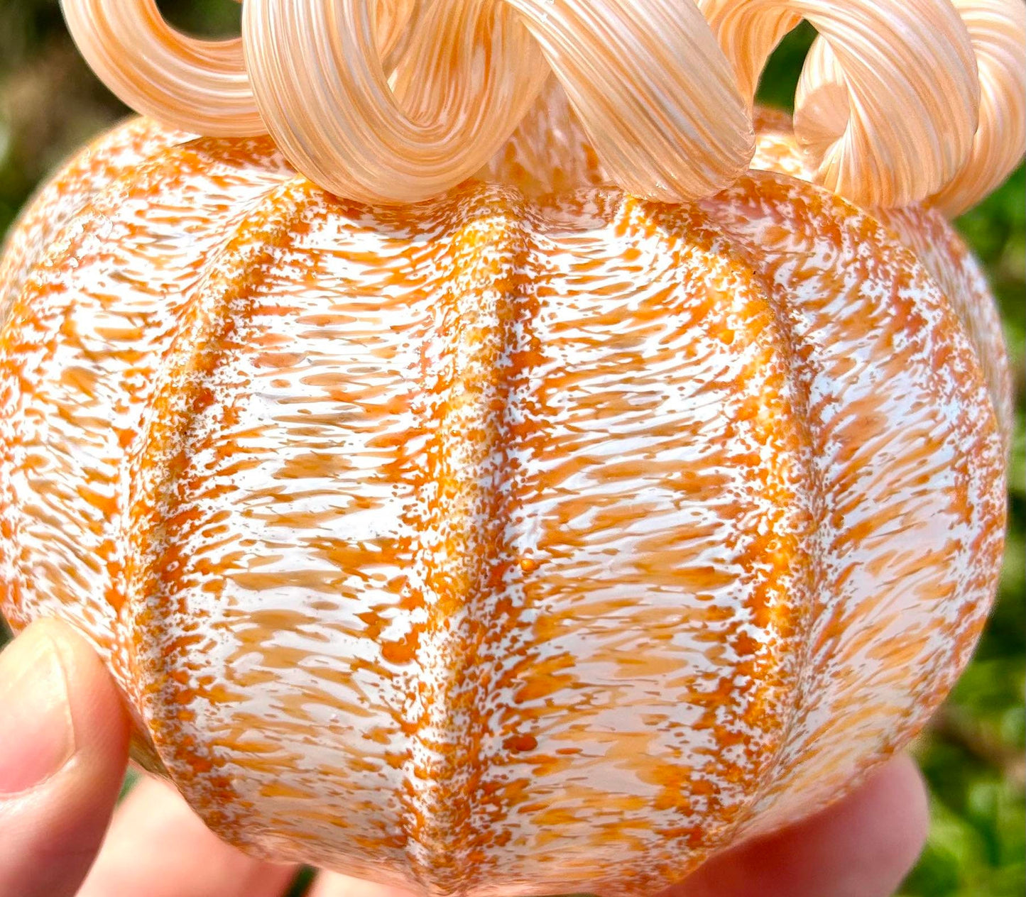 ORANGE CREAMSICLE Glass Pumpkin Gift and Centerpiece