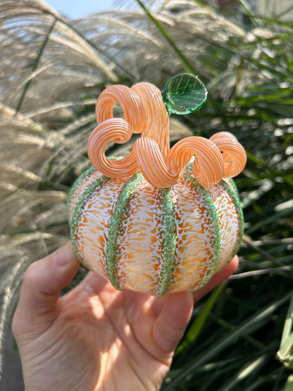 ORANGE MINT Glass Pumpkin Gift and Centerpiece