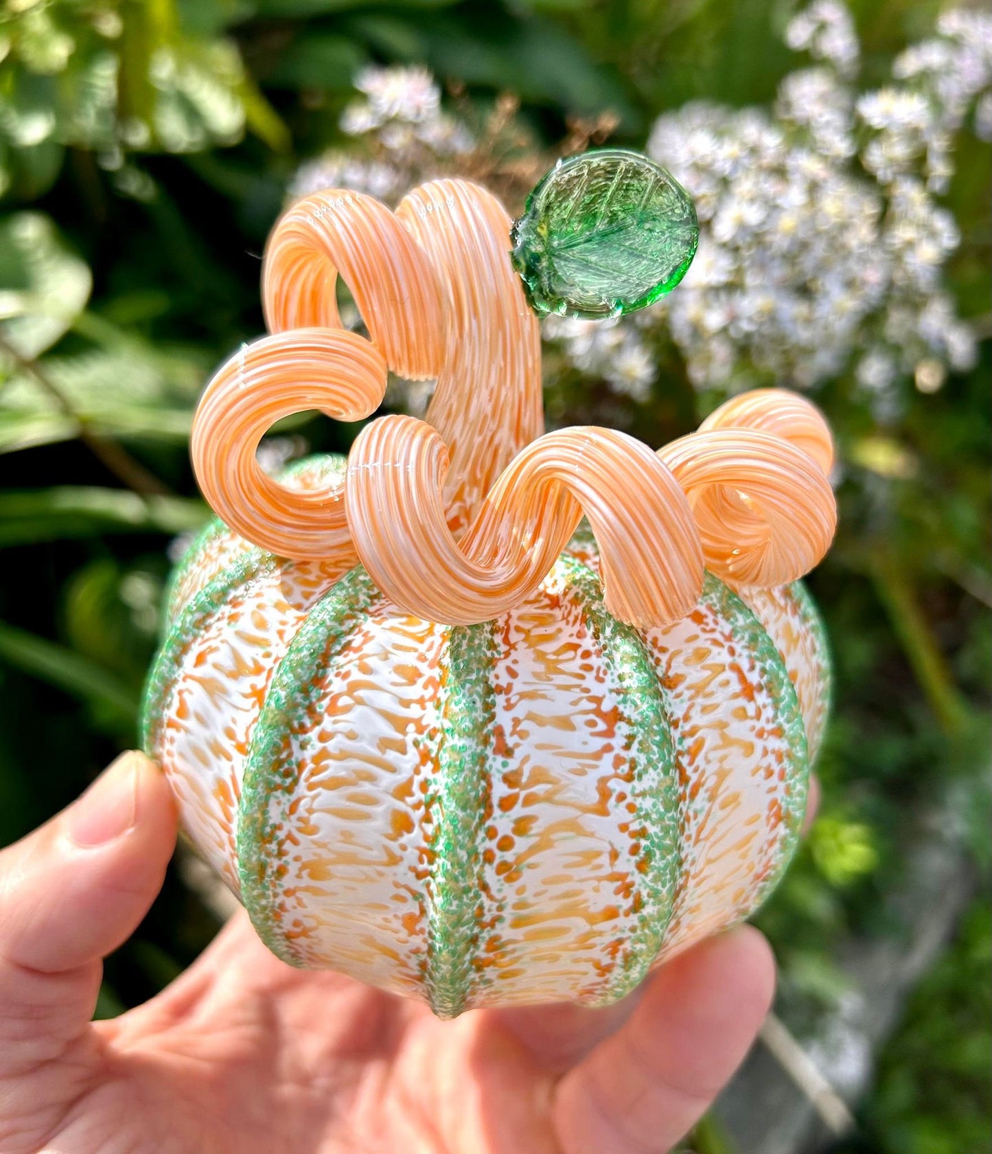 ORANGE MINT Glass Pumpkin Gift and Centerpiece