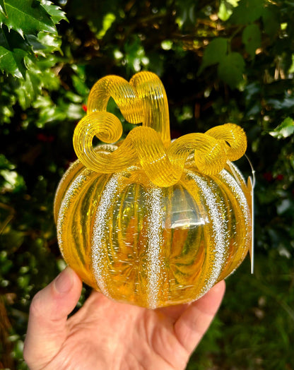 Lemon Candy  Glass Pumpkin Gift and Centerpiece 5 1/2"