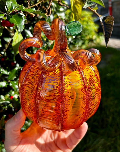 OVERSTOCK SALE Fall Harvest Glass Pumpkin Gift and Centerpiece