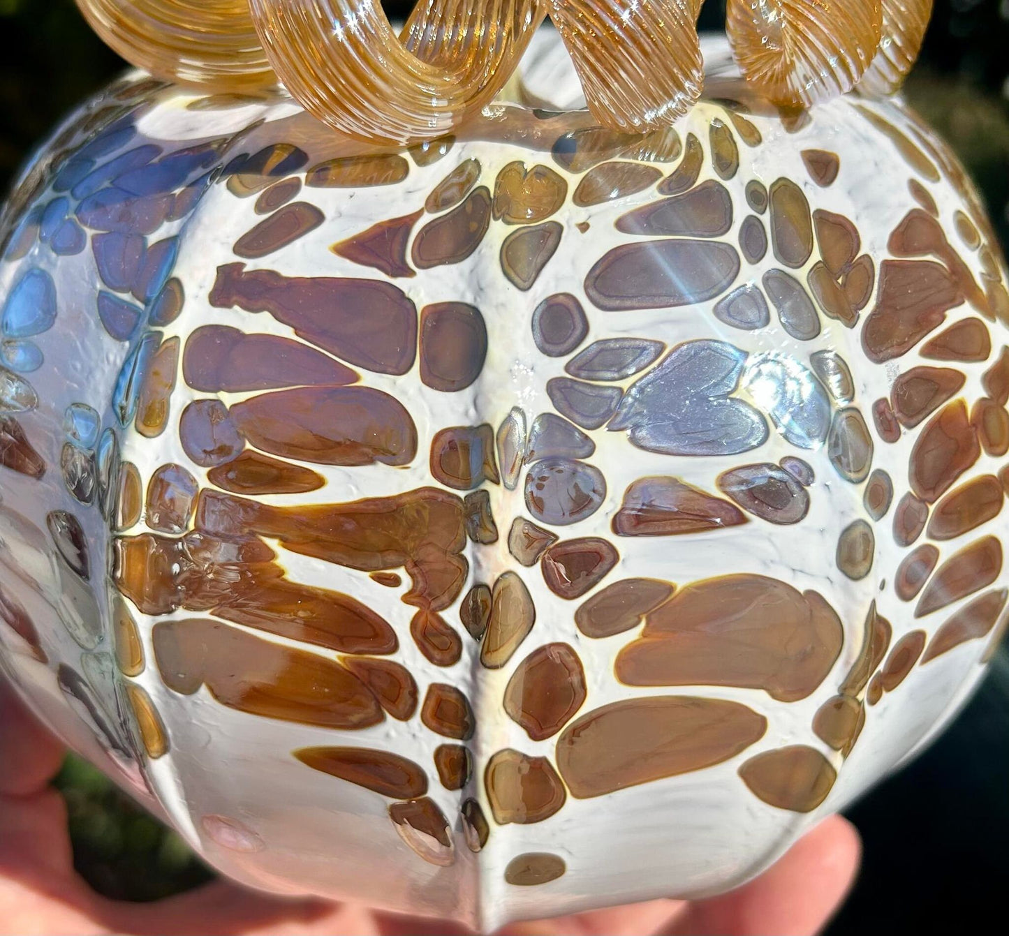 SALE !!! Vanilla Gold Glass Pumpkin Gift and Centerpiece - One of a Kind!