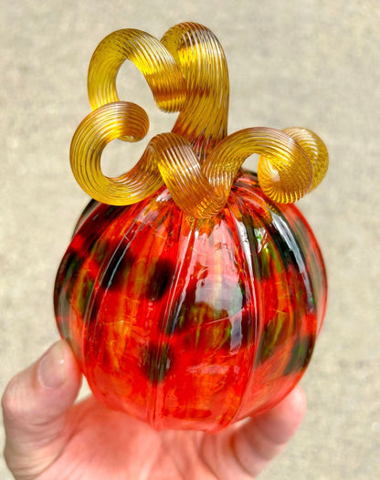 Mini Falling Leaves Glass Pumpkin Gift and Centerpiece