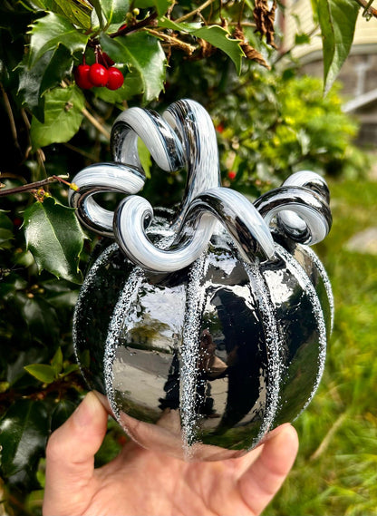 Pinstripe Glass Pumpkin and Centerpiece