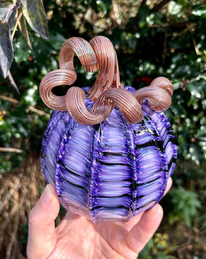 LAST ONE !! Golden Blackberry - Hand Blown Glass Pumpkin Gift and Centerpiece