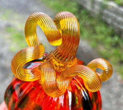 Mini Falling Leaves Glass Pumpkin Gift and Centerpiece