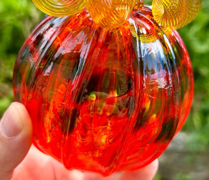 Mini Falling Leaves Glass Pumpkin Gift and Centerpiece