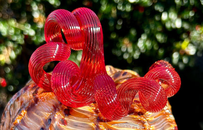 Peach Rosewood Glass Pumpkin Gift and Centerpiece