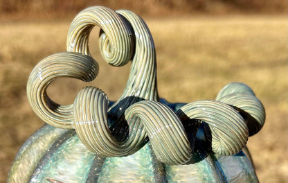 SILVER MOSS Glass Pumpkin and Centerpiece