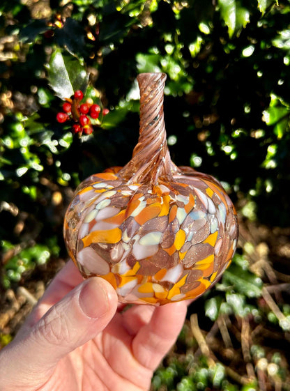 Baby Golden Harvest Glass Pumpkin Gift and Centerpiece