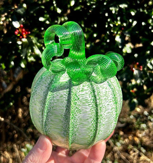 Shamrock Pumpkin - St. Patrick's Day Glass Pumpkin Gift and Centerpiece