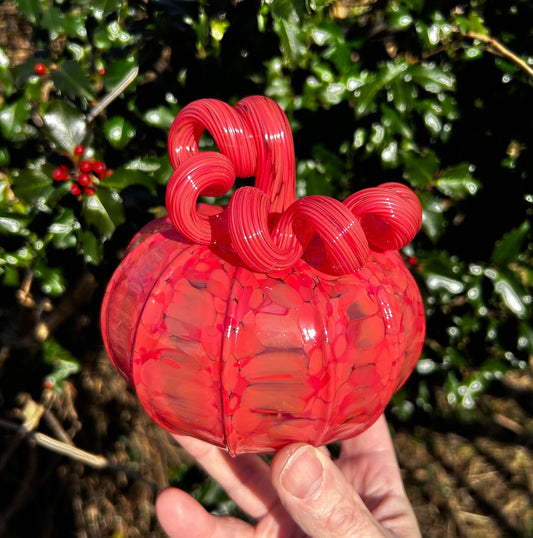 Imperial Red Glass Pumpkin Gift and Centerpiece