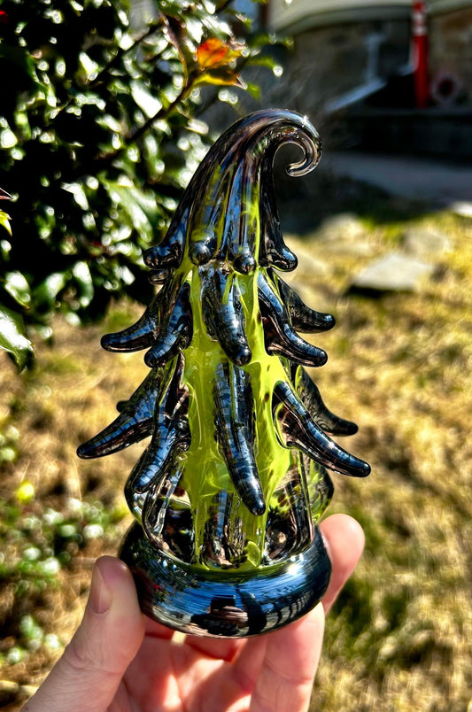 Wicked Witch Tree 5 3/4"  Glass Decor Tree  (signed by artist!)