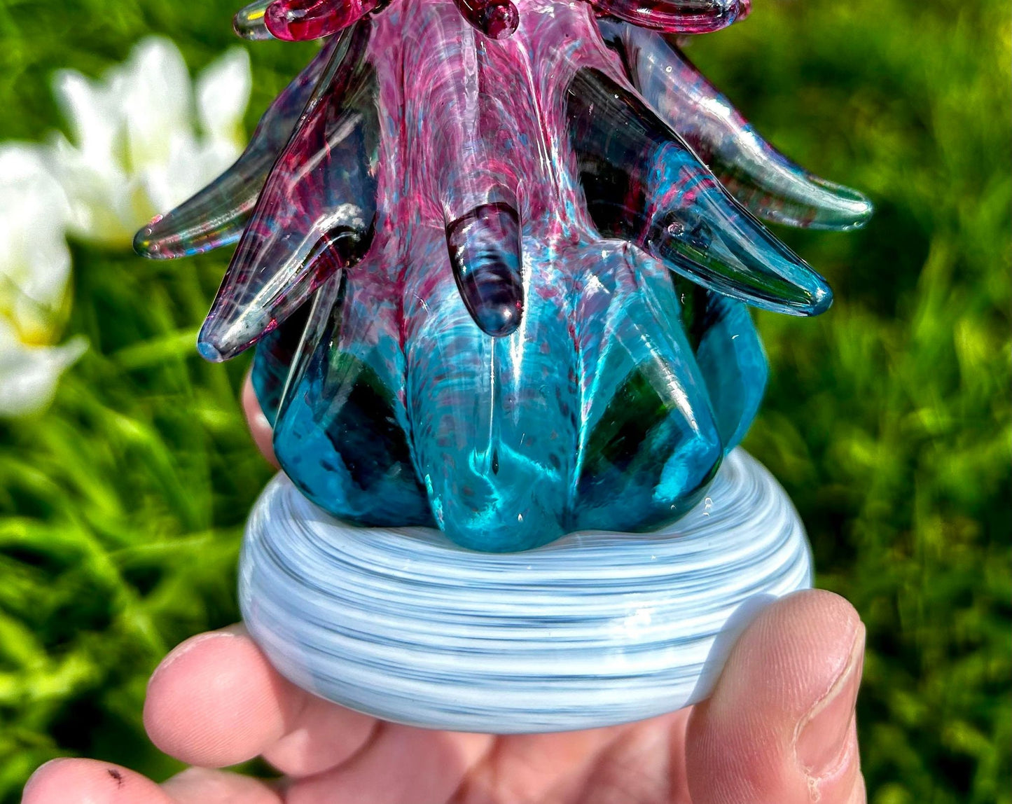 Tourmaline Glass Tree (signed by artist!)  6  1/2"