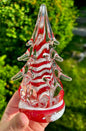 6" Candy Cane Glass Tree (signed by the artist!)  6"