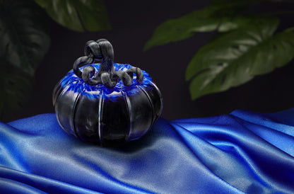 Midnight Waters   - Hand Blown Glass Pumpkin Gift and Centerpiece