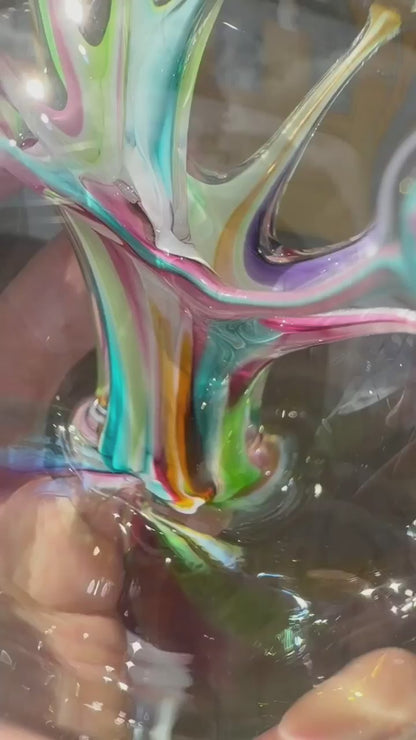 Rainbow Jewel Witch Ball Ornament, Hand Blown Glass Ornament, Colorful Rainbow Suncatcher, Window Hanging Art Glass, Unique Handmade Gift