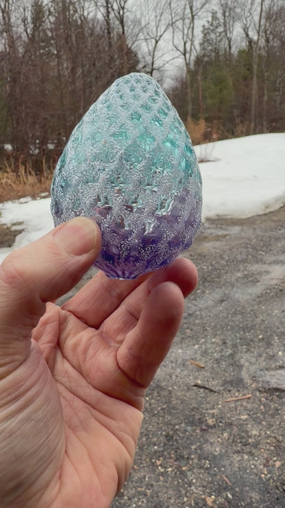 Violet and Teal Angel Lace Easter Egg